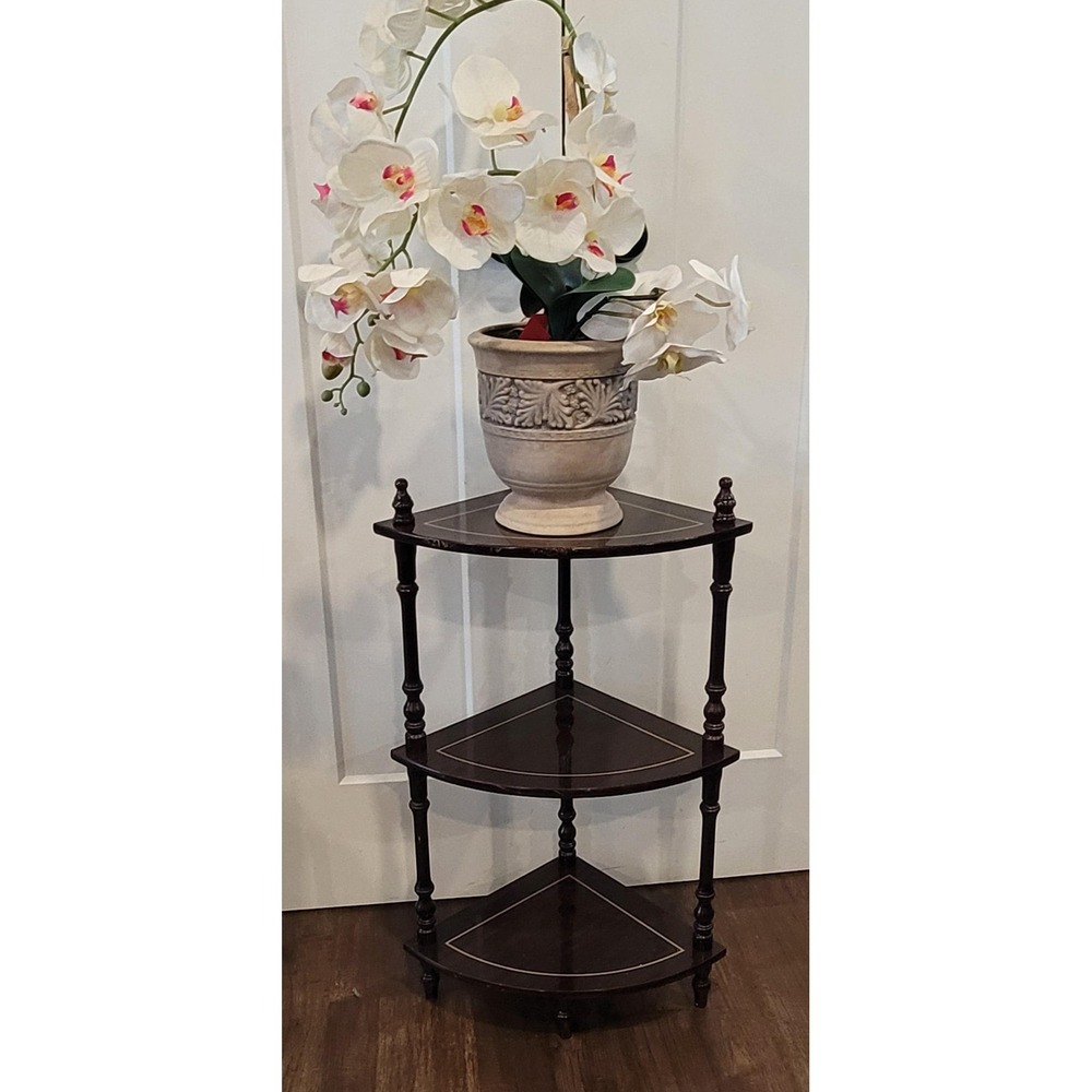 Vintage 3 Tier Corner Display Stand Shelf 28 in x 12 in
